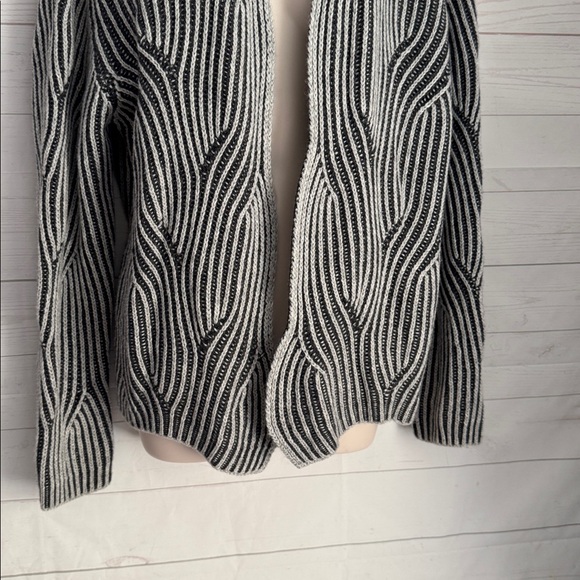 Bartolini by benedetta Size L Black & Gray Wool & Cashmere Open Front Cardigan - Picture 5 of 8
